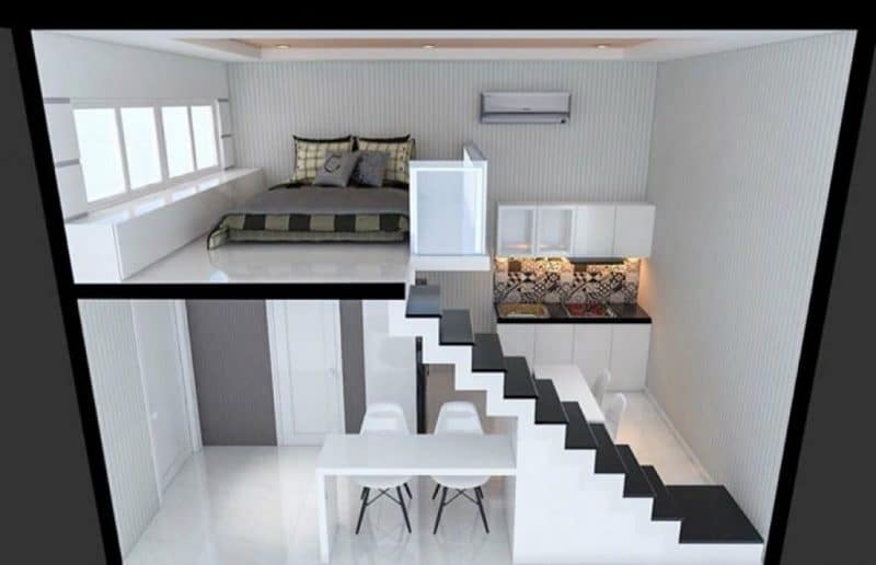 Mẫu thiết kế tầng lửng cho căn hộ chung cư nhỏ – KHO Ý TƯỞNG